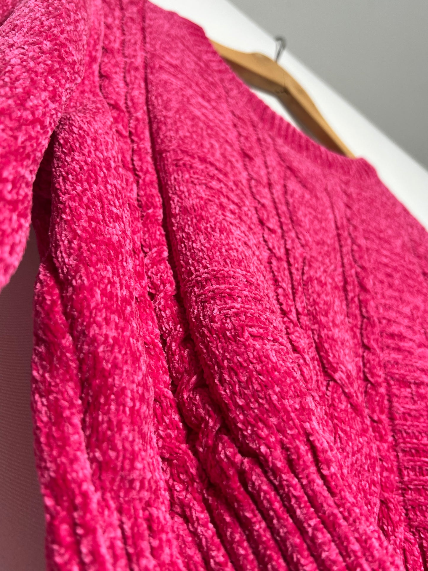 Buzo Sweater Chenille Color Fucsia