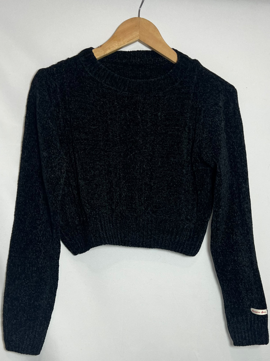 Buzo Sweater Chenille Color Negro