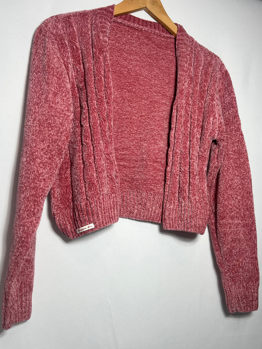 Saco Chenille Corto Color Rosa