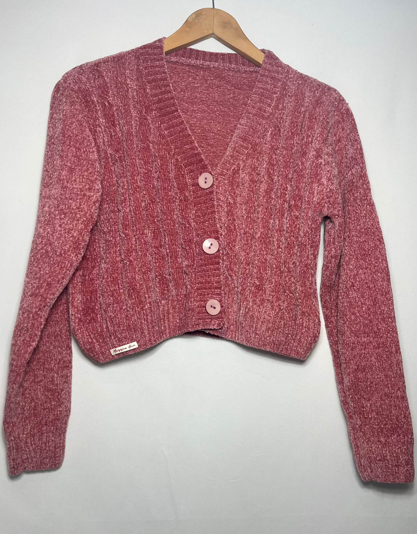 Saco Chenille Corto Color Rosa