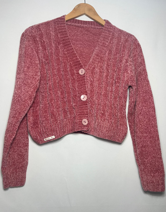 Saco Chenille Corto Color Rosa