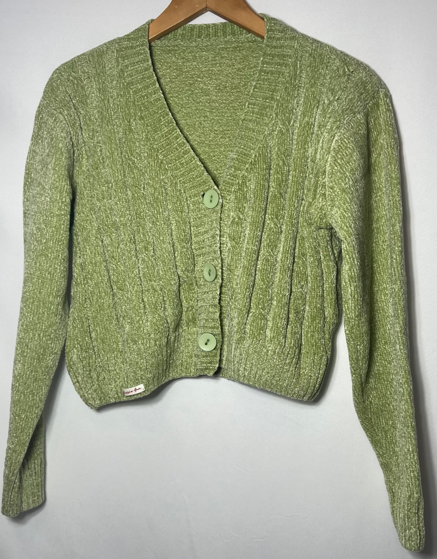 Saco Chenille Corto Color Verde Lima