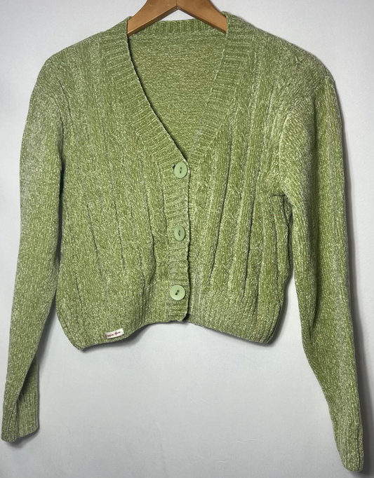 Saco Chenille Corto Color Verde Lima