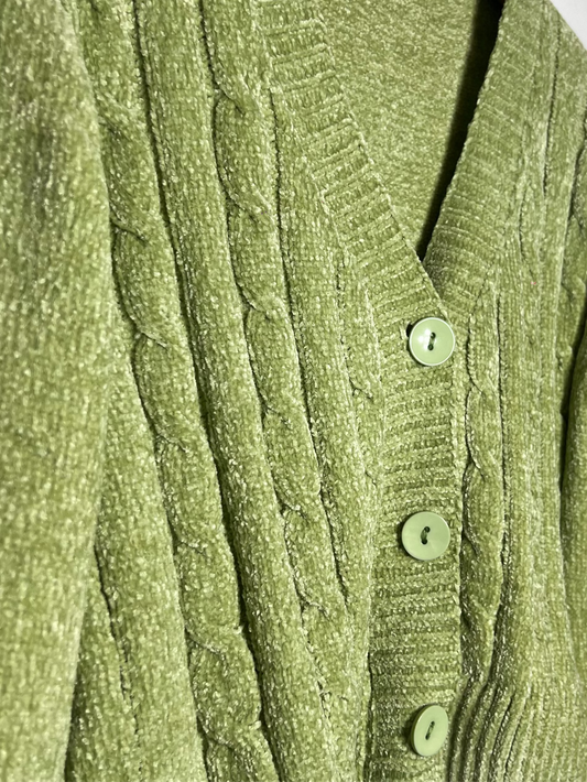 Saco Chenille Corto Color Verde Lima