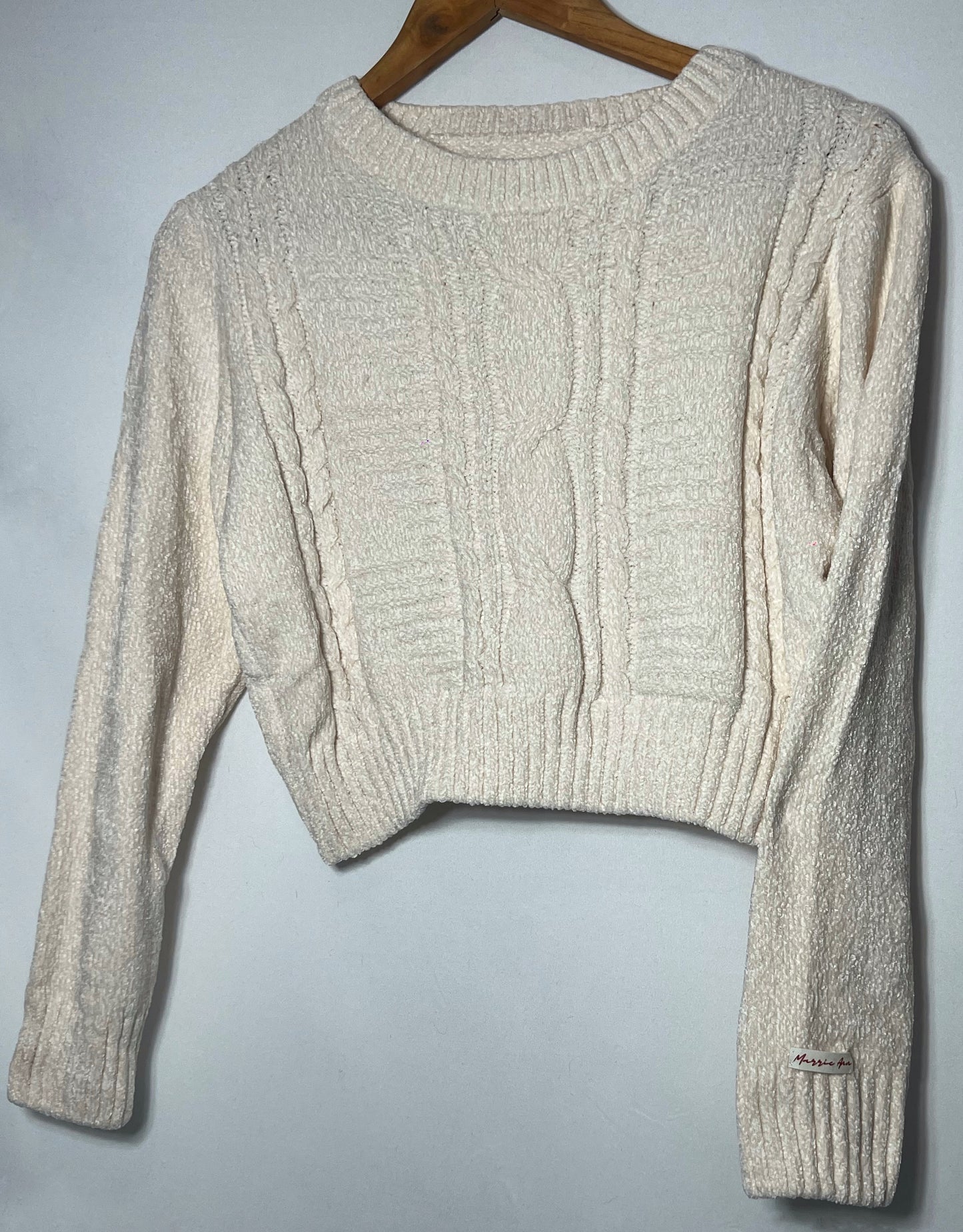Buzo Sweater Chenille Color Blanco