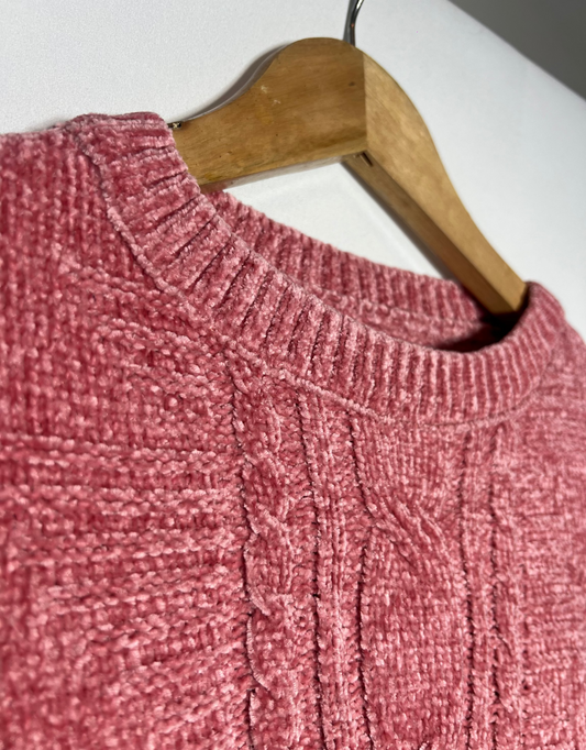Buzo Sweater Chenille Color Rosa