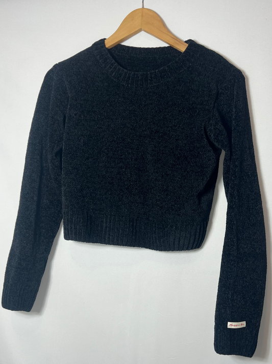 Buzo de Chenille con Faja Elastizada Color Negro