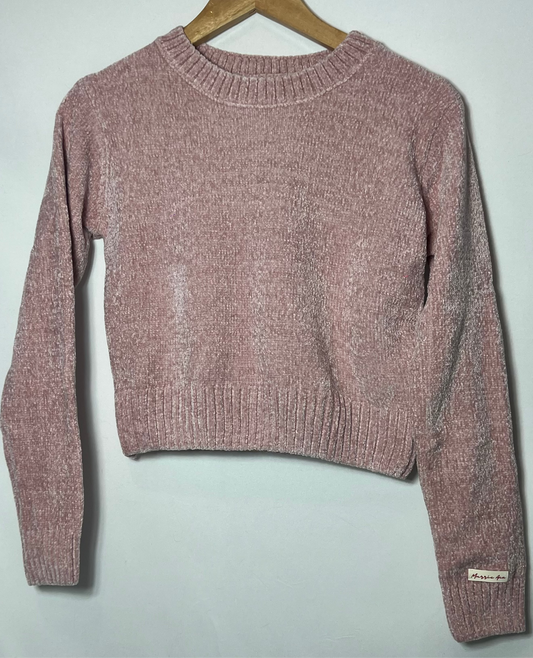 Buzo de Chenille Liso con Faja Elastizada Color Rosa Pálido