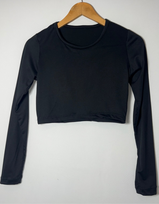 Remera Básica Corta Color Negro