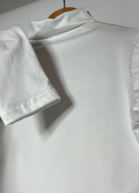 Polera Algodón Corta Color Blanco